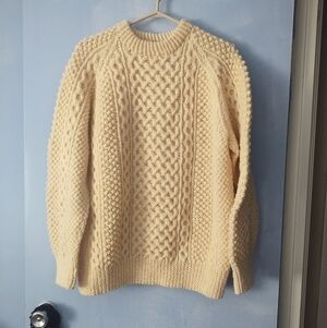 Vintage Fisherman Sweater Cream Hand Made  The Cod Jigger